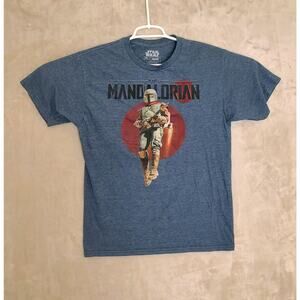 Mens T-shirt Star Wars: The Mandalorian, Short Sleeve Graphic Crewneck Size Med